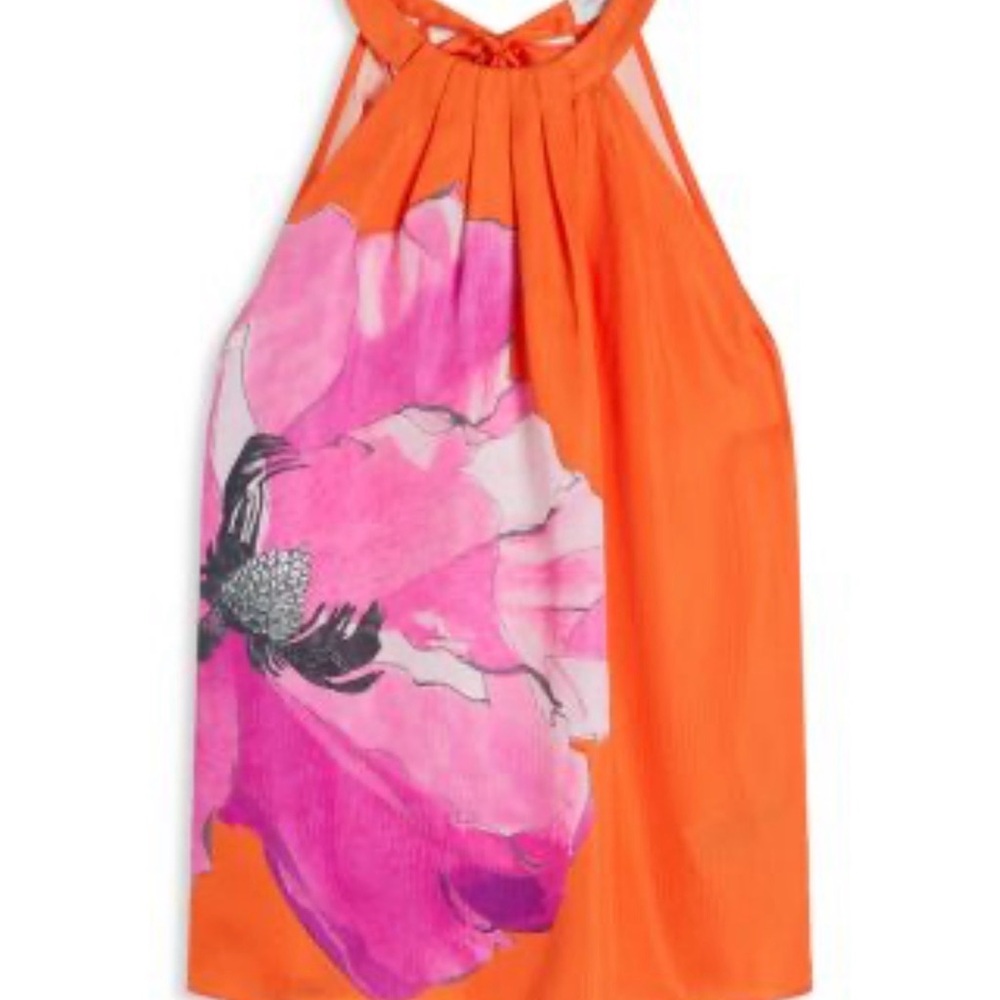 Ted Baker Bright Orange Top with Black Accent